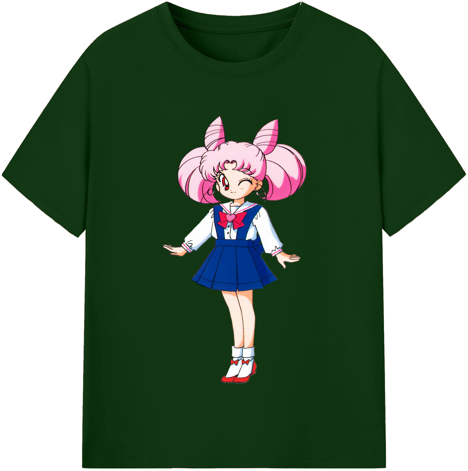 （画像用） 美少女戦士セーラームーン ちびうさ Sailor Moon Chibiusa Tsukino Usagi Small Lady Serenity 綿100％半袖Tシャツ（フロントプリント）